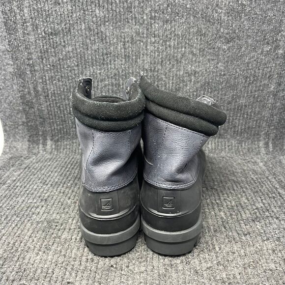 Sperry Avenue Duck Boots Black Navy Blue Leather Waterproof Mens 12 main image 5